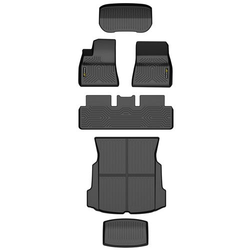 Solid Spare Fit For 2017-2023 Tesla Model 3 All Weather 3D TPE Floor Mats & Cargo Liner 6pcs
