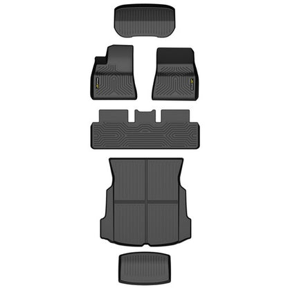 Solid Spare Fit For 2017-2023 Tesla Model 3 All Weather 3D TPE Floor Mats & Cargo Liner 6pcs