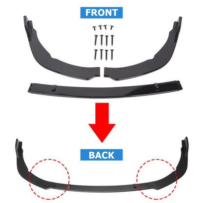 Solid Spare Front Bumper Lip Fit 2018-2020 Toyota Camry SE/XSE Glossy Black