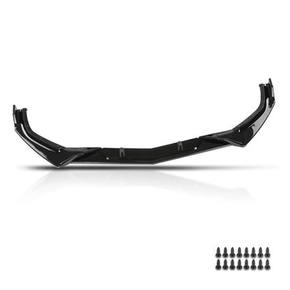 Solid Spare Fit For 16-2021 Honda Civic EX LX Sport Sedan Front Bumper Lip Spoiler Kit Black