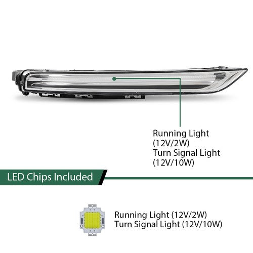 Solid Spare LED DRL Fog Light Daytime Running Lamp Right Fit For 15-18 Porsche Cayenne 958