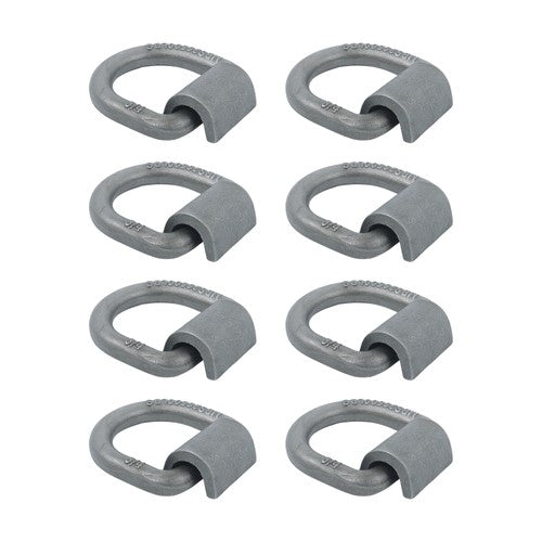 Solid Spare 8 Pack 3/4" Weld On Forged D Ring with Welding Clip 26,500lbs Fracture Strength