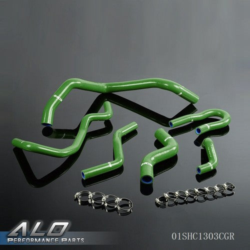 Solid Spare Fit For 1992-2000 Civic 1.6L SOHC D15 D16 EG EK Green Silicone Radiator Hose Kit