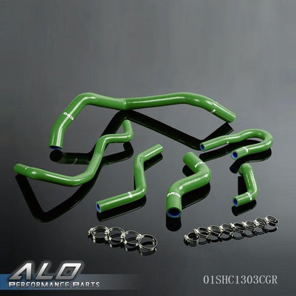 Solid Spare Fit For 1992-2000 Civic 1.6L SOHC D15 D16 EG EK Green Silicone Radiator Hose Kit