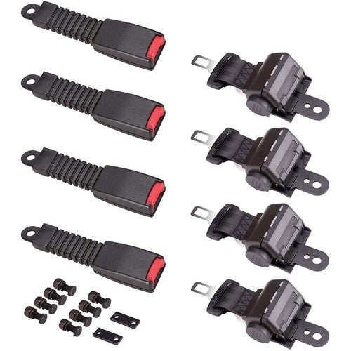Solid Spare For EZGO/Yamaha/Club Car Golf Cart Seat Belts Lap Set Retractable 4 Sets
