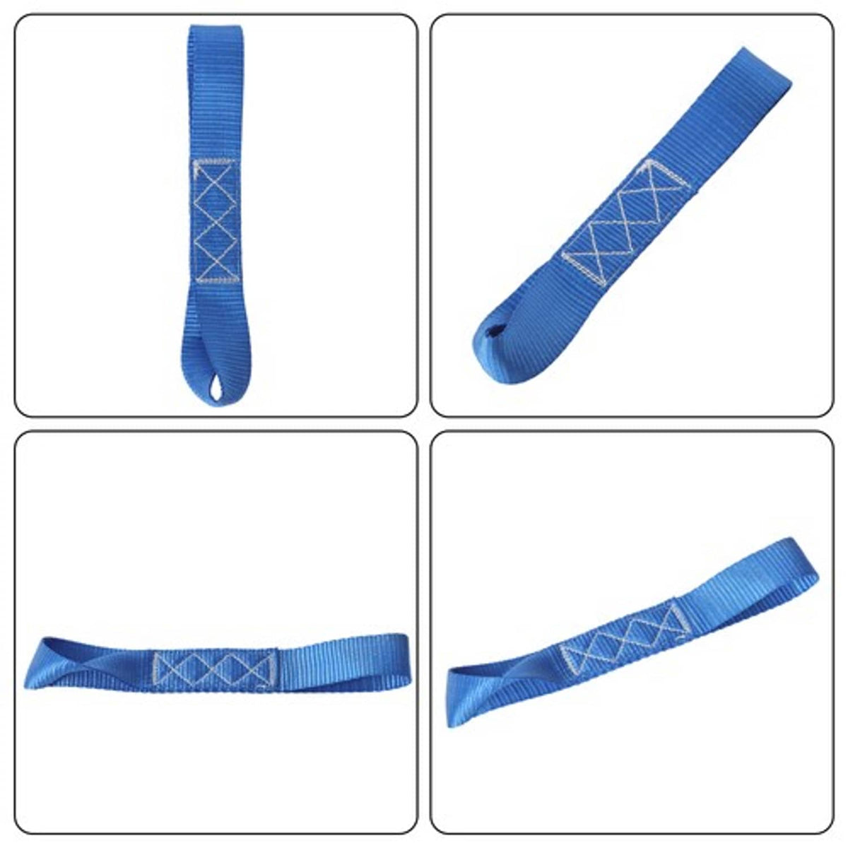 Solid Spare Ratchet Strap*4 Steel+Polyester Blue Fracture Strength 5208lbs 1.6in*8ft S Hooks