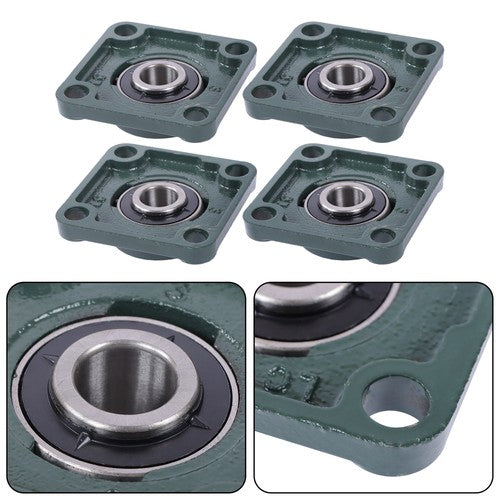 Solid Spare 4Pcs UCF204-12 Pillow Block Flange Bearing 3/4" Bore 4 Bolt Solid Base