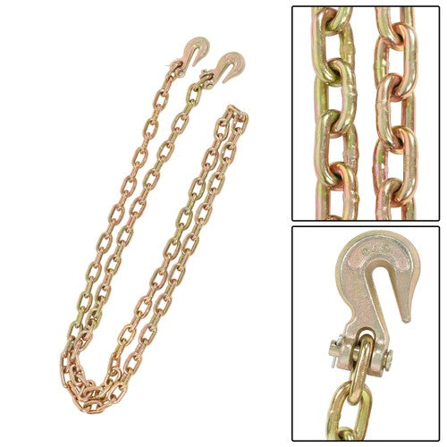 Solid Spare Gold Transportation Bundle Chain Steel 4700lbs G70 5/16in×10ft with Clevis Hooks