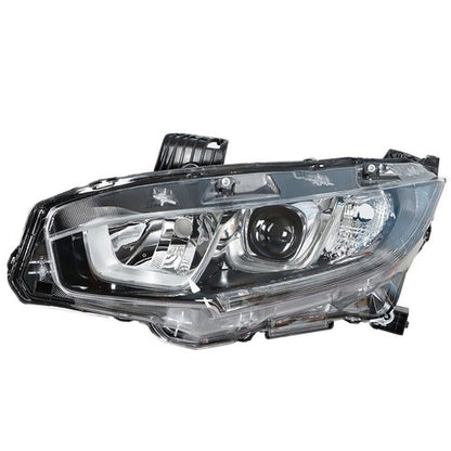 Solid Spare For Honda Civic 2016-2020 Headlight Assembly Halogen Chrome Clear Driver Side
