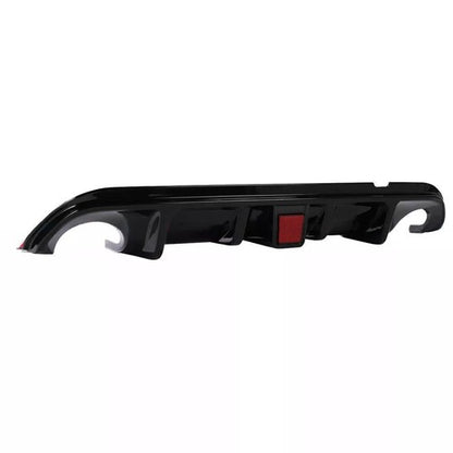 For 2014-2017 Infiniti Q50 Glossy Black Rear Bumper Diffuser W/ LED Brake Light