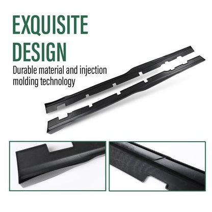 Solid Spare Body Kit Carbon Look Side Skirts Rocker Panel Fit For 15-23 Charger Widebody