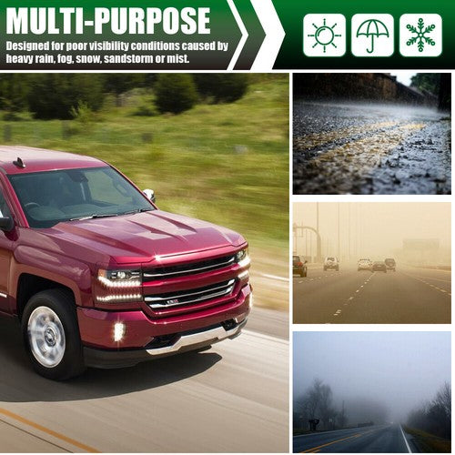 Solid Spare Fit For 2016-2018 Chevy Silverado 1500 LED Smoke Bumper Fog Light Lamps+Switch