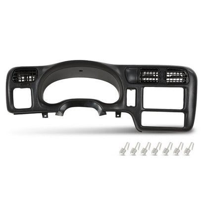 Solid Spare Fit For 98-05 S10 Blazer Jimmy Sonoma Double Din Dash Radio Cluster Bezel Black