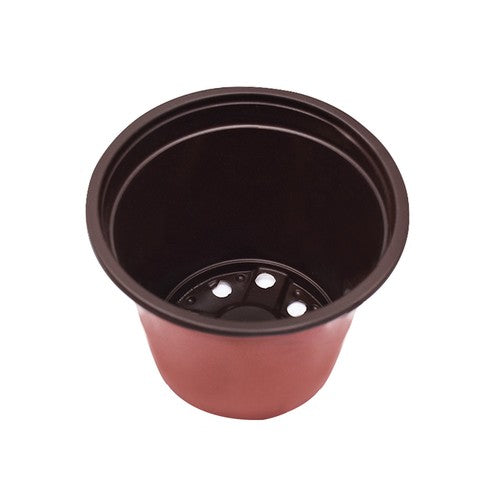 Solid Spare 13×11×9CM Brick Red Round Plastic Plant Pots Flowerpot Nursery Pot