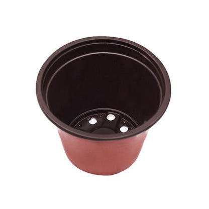 Solid Spare 13×11×9CM Brick Red Round Plastic Plant Pots Flowerpot Nursery Pot