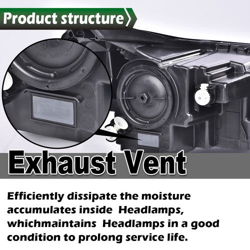 Solid Spare Fit For 2018-2021 Chevrolet Equinox Halogen Left Projector Headlights w/ LED DRL