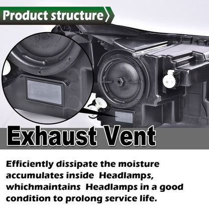 Solid Spare Fit For 2018-2021 Chevrolet Equinox Halogen Left Projector Headlights w/ LED DRL