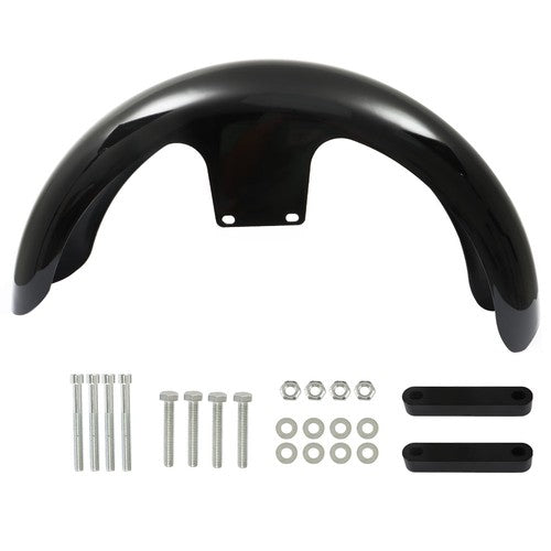 Solid Spare For Touring Electra Glide Street Glide 19" Wheel Wrap Front Fender bright black