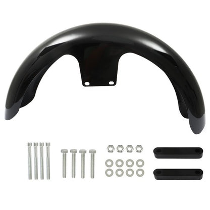 Solid Spare For Touring Electra Glide Street Glide 19" Wheel Wrap Front Fender bright black