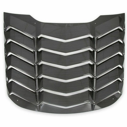 Solid Spare Fits 2015-2023 Ford Mustang Rear Window Louver Cover Sun Shade Carbon Fiber
