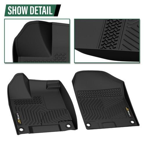 Solid Spare 3D Molded TPE Floor Mats Fit For 16-22 Honda Pilot Car Carpet All Weather Liners