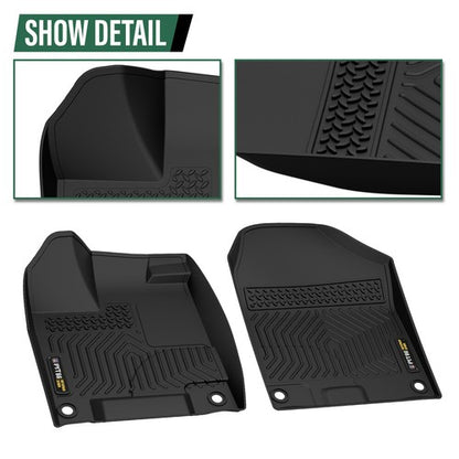 Solid Spare 3D Molded TPE Floor Mats Fit For 16-22 Honda Pilot Car Carpet All Weather Liners