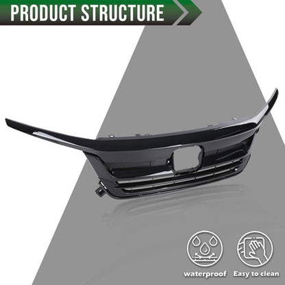 Solid Spare Fit For 2019-2021 Honda Pilot Front Bumper Upper Grille Trim Assembly Grill
