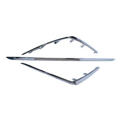 Left Right Lower Front Bumper Chrome Molding Fit For 2021-2024 Nissan Kicks S SV