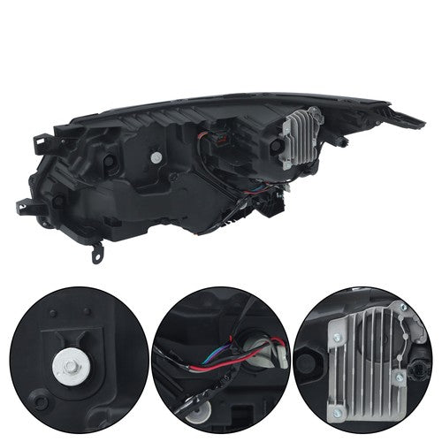 Solid Spare LED Headlight Passenger Right Side For Nissan Pathfinder 2022-2023 Chrome Bezel