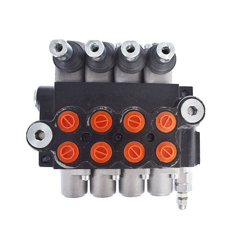 Solid Spare Hydraulic Monoblock Double Acting Control Valve, 4 Spool?11 GPM, SAE Ports