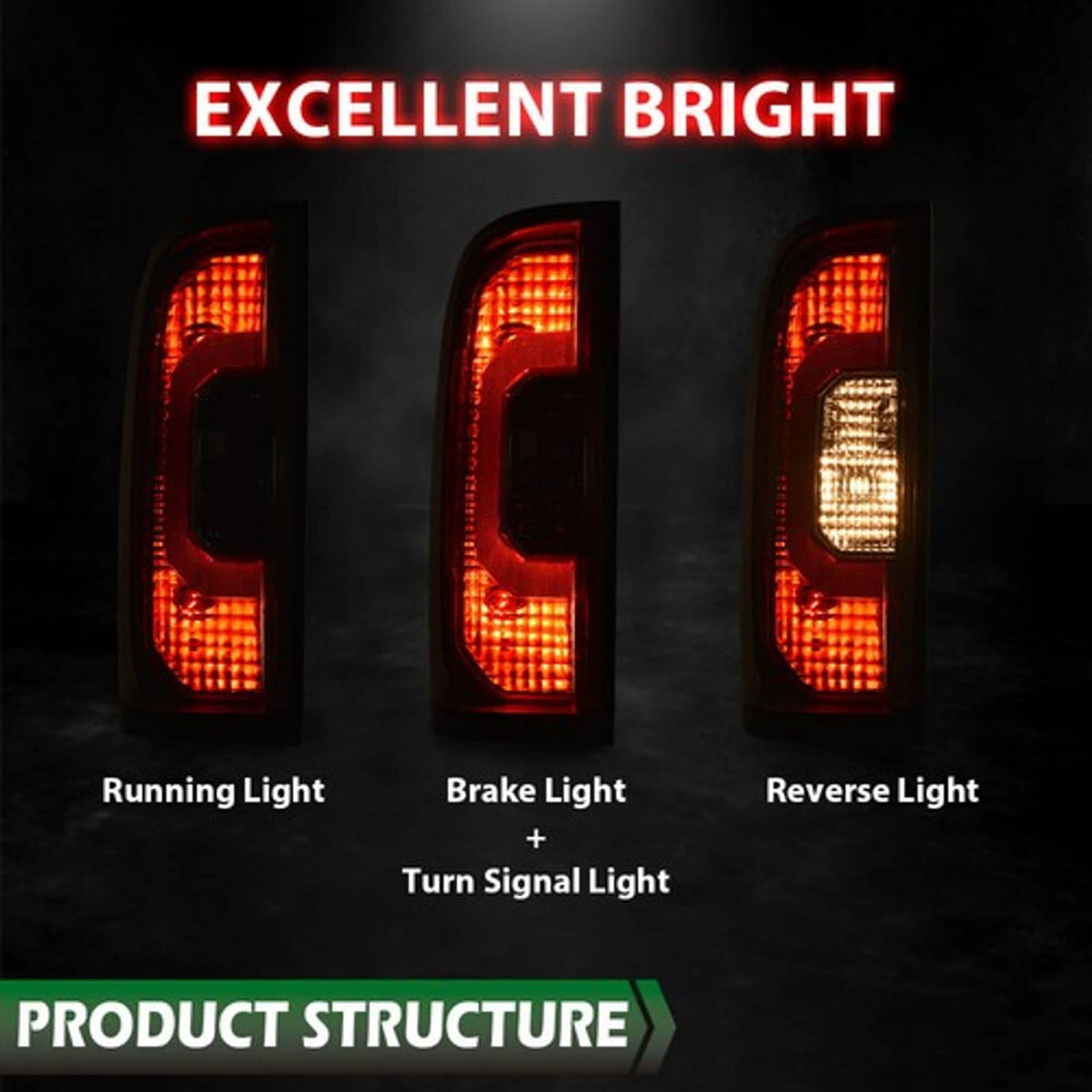 Solid Spare Tail Lights Brake Lamps Assembly Left+Right Side Fit For 2015-2022 GMC Canyon