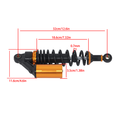 Solid Spare 12.5" 320mm Rear Air Shock Motorcycle Absorber Universal For Honda CB750 CB1300