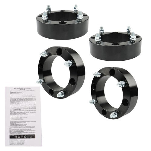 Solid Spare 4pcs 4x156 Wheel Spacers 2" 131mm M12x1.5 For 2013-2020 Polaris Ranger Black