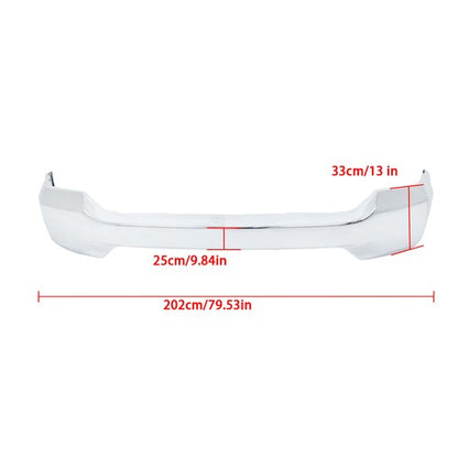 Solid Spare Front Chrome Bumper Face Bar w/o Fog Light Holes For Chevy Silverado 1500 16-18
