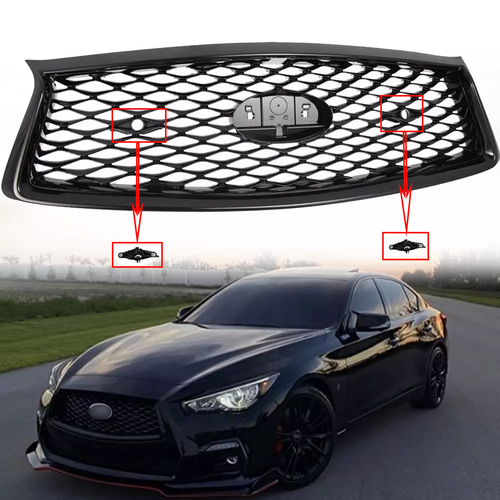 For 2018-2023 Infiniti Q50 Front Bumper Grille With Camera Hole F23106HH0C