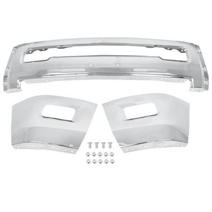 Solid Spare For Dodge RAM 2500 3500 2010-2018 Split-type Front Bumper W/o Sensor Hole Chrome