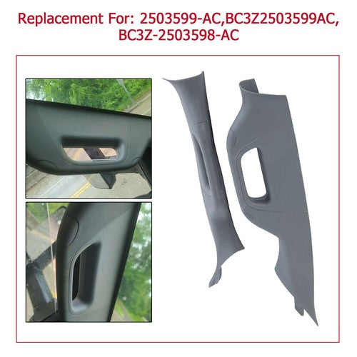 Solid Spare Left + Right A Pillar Handle Trim Grey Gray FOR 2011-2016 Ford F250 F350 F550