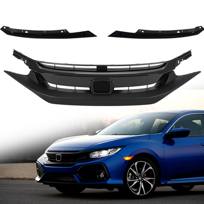 For 2019-2021 Honda Civic 3Pcs Front Upper Grille&Headlight Eyelid Molding Trim