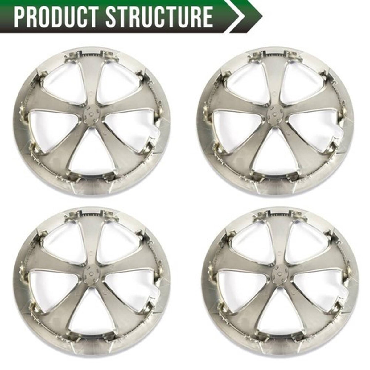 Solid Spare Fit For 2012-2015 Toyota Prius/Prius C 16 Inch Hub Cap Wheel Cover Silver 4pcs