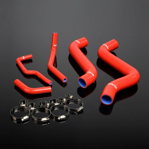 Solid Spare FIT FOR FIAT COUPE 2.0 16V GT TRUBO 5PCS SILICONE RADIATOR HOSE CLAMPS KIT RED