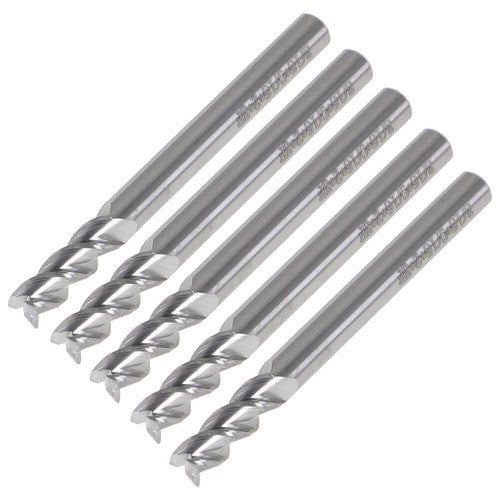Solid Spare 5 Pack 3/16" 3 Flute Regular Length Carbide End Mill For Aluminum USA