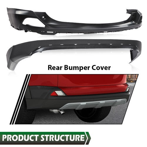 Solid Spare Rear Upper & Lower Bumper Cover Set Fit For 2016 2017 2018 Toyota RAV4