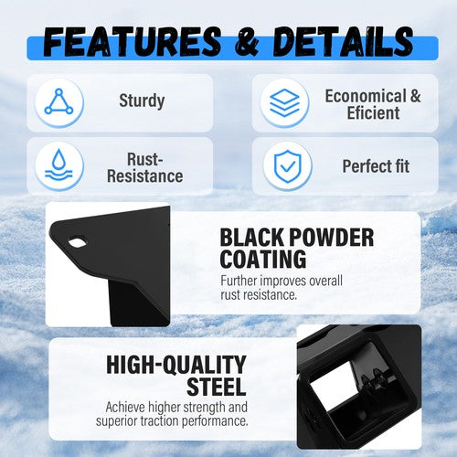 Solid Spare Front 2" Receiver Hitch Plow Mount For Polaris Ranger 500 570 800 Midsize 09-24