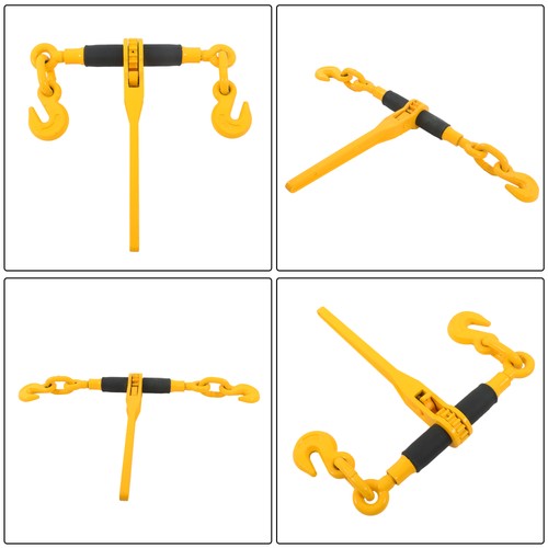 Solid Spare 2 x Steel Yellow Chain and Bundle Kit 3/8"-1/2" G80 12000lbs Width 23"-34" Chain