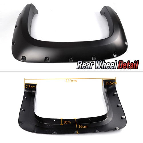 Solid Spare Fender Flares Pocket Rivet Style Fit For 2007-2013 Silverado 1500 2500HD/3500HD