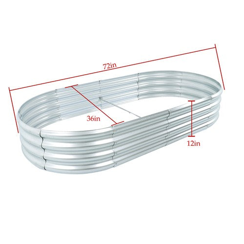 Solid Spare 2 Pcs 6x3x1ft Galvanized Raised Garden Bed Kit Large Metal Planter Box Outdoor