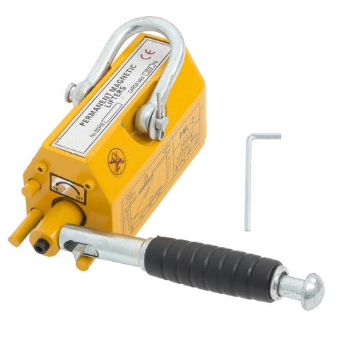 Solid Spare 440lbs/200kg Permanent Magnetic Lifter 2.5 Safety Factor Lifting Magnet Yellow