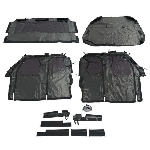 Solid Spare Soft Doors Cab Enclosure For Kawasaki Mule PRO FXT DXT 15-24 Roof & Rear Window