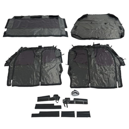 Solid Spare Soft Doors Cab Enclosure For Kawasaki Mule PRO FXT DXT 15-24 Roof & Rear Window