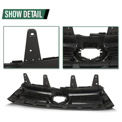 Solid Spare Front Bumper Upper Grille Black & Chrome Fit For 17-19 Toyota Highlander